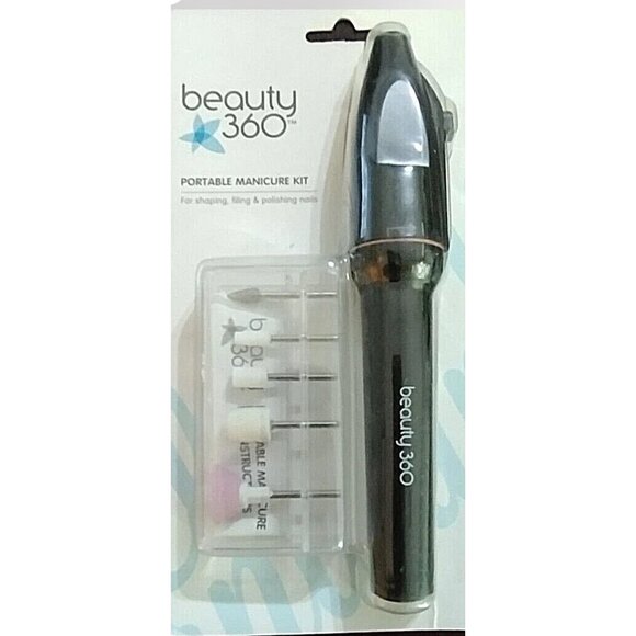 Beauty 360 Portable Manicure Kit With 5 Interchangeable Heads For Shaping Filing - Picture 1 of 2